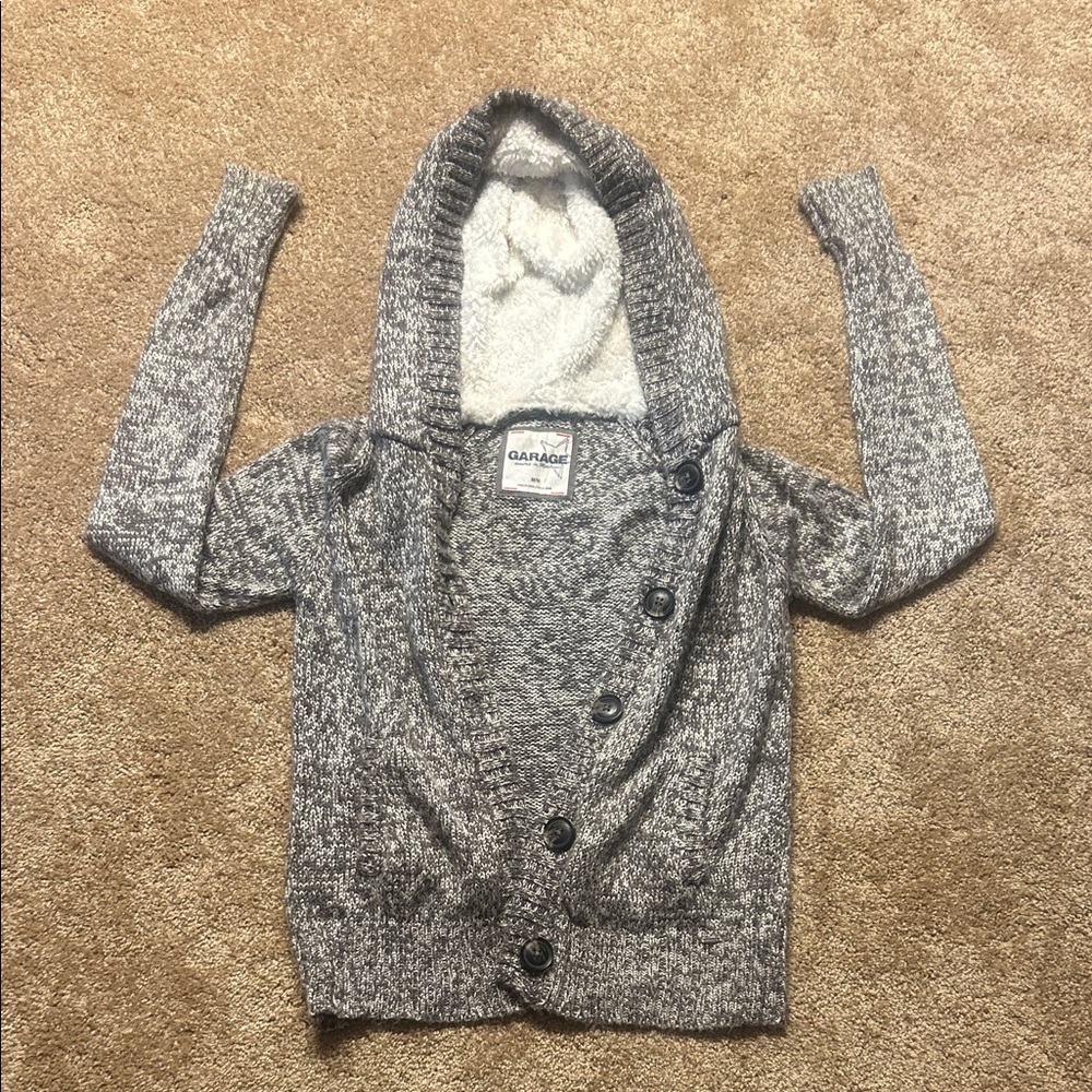 Garage Heathered Gray Hooded Cardigan